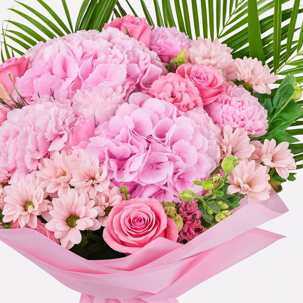 Pembe Çiçekler Buketi - Görsel 3